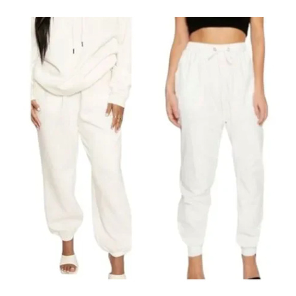 naked wardrobe Pants - NWOT Naked Wardrobe Women's Cozy Pull-On Jogger Sweatpants White Size XL
